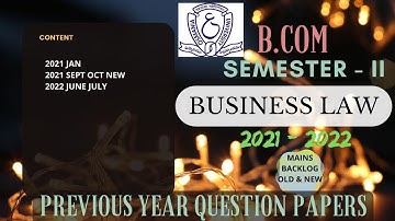 Business law Semester 2 | Previous Years Question Papers | 2021-2022 | OU | B.com