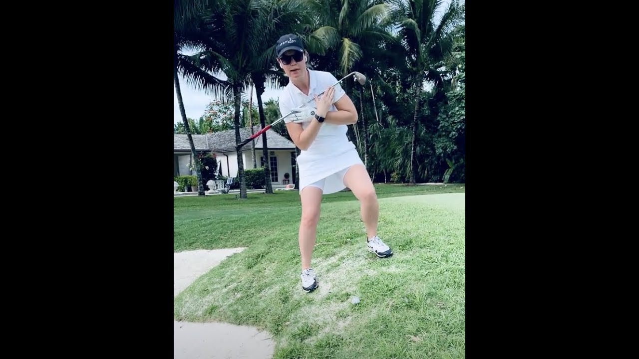 How to hit on an uphill slope