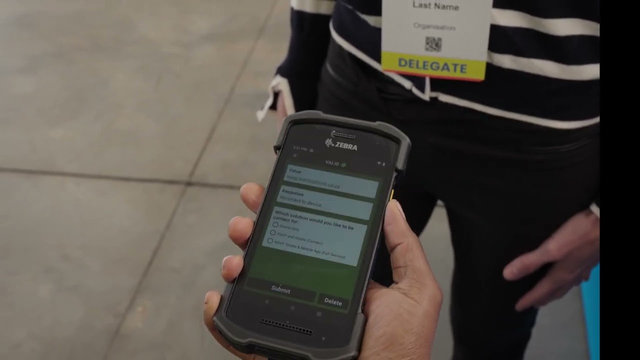 Delegate tracking with Zebra scanners