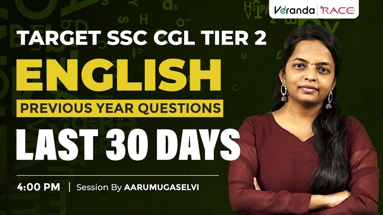 TARGET SSC CGL TIER 2 | ENGLISH LAST 30 DAYS | PYQ BY AARUMUGA SELVI ...