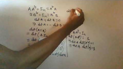 Let A and B be two orthogonal matrices and detA+detB=0 then A+B is singular matrix