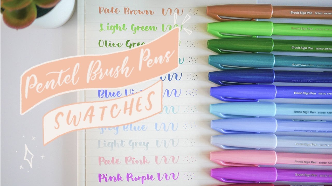 Pentel brush sign pens new colours 2020 swatches 