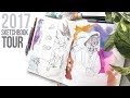 2017 Sketchbook Tour // Life Drawing, Watercoloor, Gouache in my Travelogue Watercolor Journal