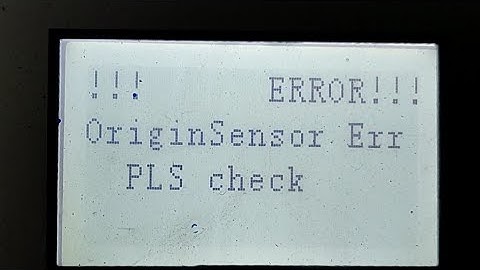 !!!Error!!! Origin Sensor Error PLS Check