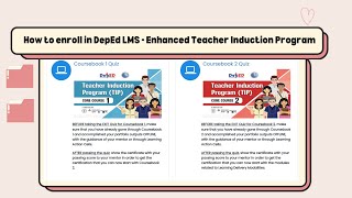 Steps on how to enroll in DepEd LMS - TIP | Enhanced Teacher Induction Program 2022