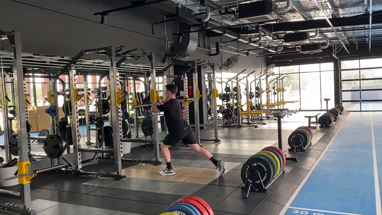 Unilateral Knee Dominate- Barbell Front Rack Reverse Lunge - YouTube