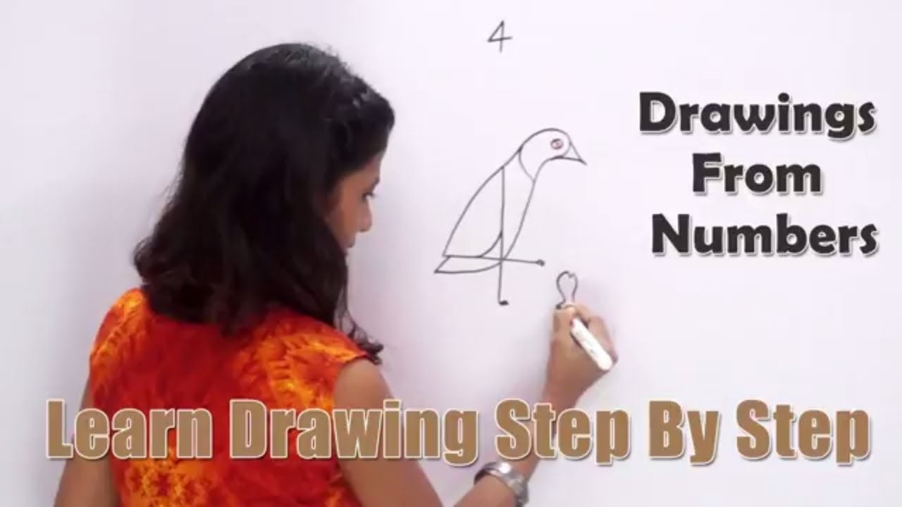 Drawing From Number 4 | How to Draw with Numbers | Fun with Numbers ...