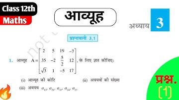 Matrices Q1 Ex 3.1 | 12th Maths का सबसे आसान Solution | Hindi Medium | Ncert Solutions | Mp Board 26