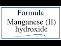 Manganese II Hydroxide Concepts