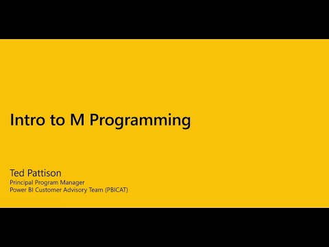 Power BI Dev Camp March Intro to M Programming