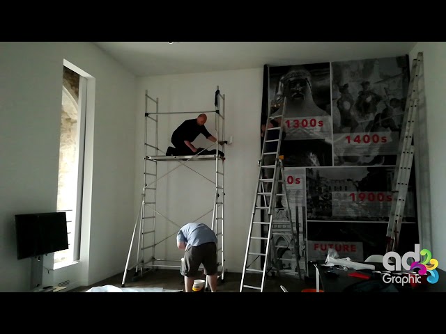 Installation wall graphics one piece on Polycril canvas