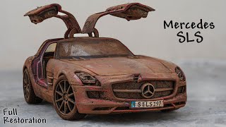 Ruined Mercedes amg SLS Restoration and Rebuild