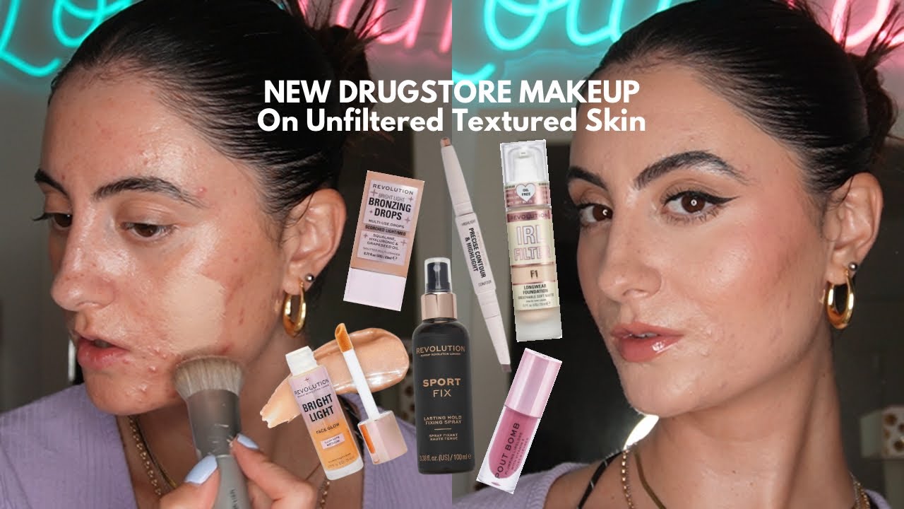 FULL FACE MAKEUP REVOLUTION REVIEW + WEAR TEST ON ACNE/TEXTURED SKIN