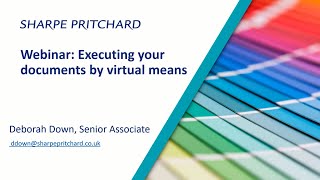 Webinar  - Executing your documents by virtual means
