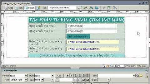 Lập trình PHP _ Tìm Các phần tử khác nhau trong 2 mảng