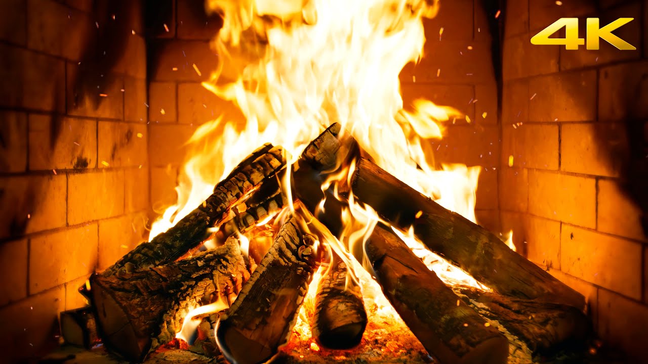 🔥 Камин в горах без музыки, гипнотизирующий огонь и глубокий треск дров для медитации (Fireplace 4K)