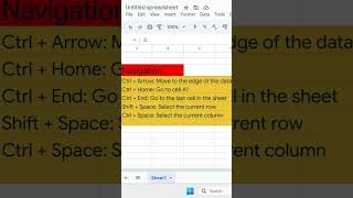 Navigation Shortcuts #excel #trending #exceltip #microsoft #education
