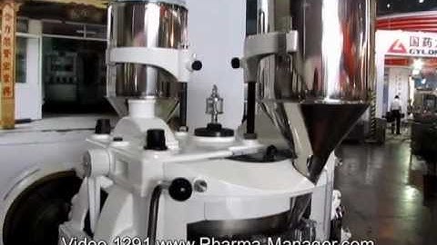 Rotary tablet press, tablet press for tablets. Video 1291 www.Pharma-Manager.com