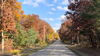 PEAK FALL FOLIAGE in Hamilton, Michigan - Blue Skies, Autumnal Vibes in 4K