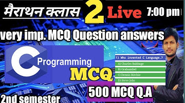 Concept of programming using-C ll 🛑Live, MCQ Question & answer ll very imp. ll polytechnic 2nd sem..