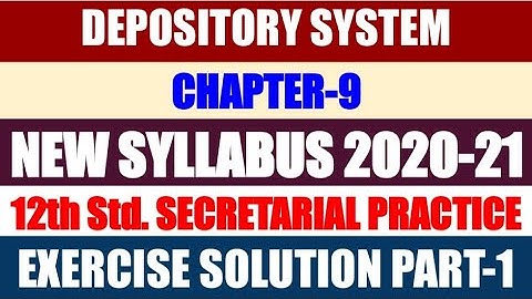 12th Secretarial Practice Chapter-9 Exercise Solution Part-1