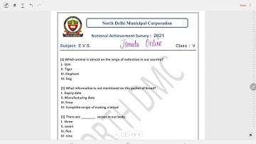 Class 5 National Achievement Survey EVS (22/9/21)