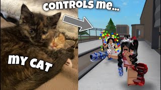 MY CAT CONTROLS HOW I PLAY MM2!