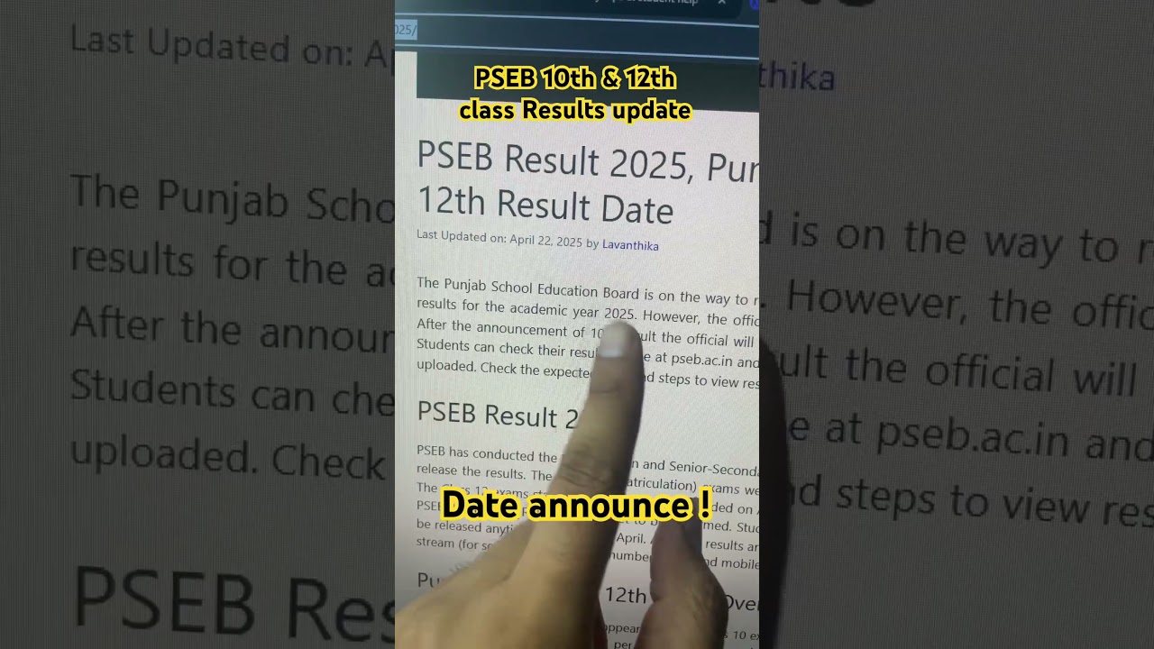 Pseb 10th Class Result,10th 12th Class Result 2025,