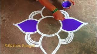 Easy Rangoli design simple design kollam pandaga design muggulu