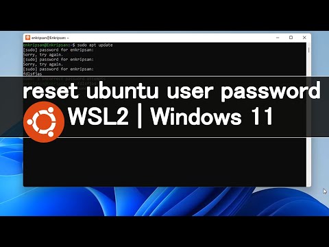 Reset Ubuntu user password | Ubuntu 20.04 | WSL2 | Windows 11