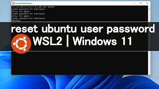 Сбросить пароль пользователя Ubuntu | Убунту 20.04 | WSL2 | Windows 11