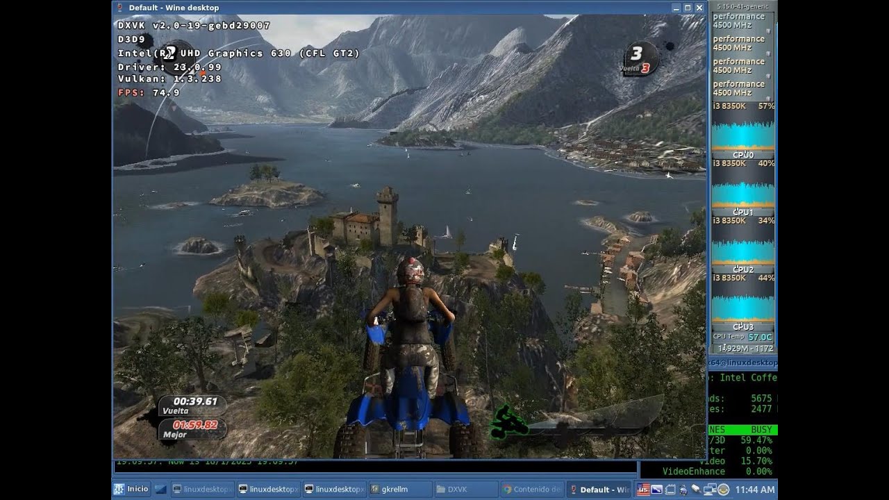 Pure D9VK Test 60fps QuickSync x64 + Sound (Core i3 8350K) + Mesa 23.x