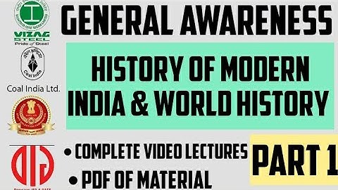 CIL-History of india |General awareness course | Beneficial for COAL INDIA/SSC JE/VIZAG/UPPSC AE.