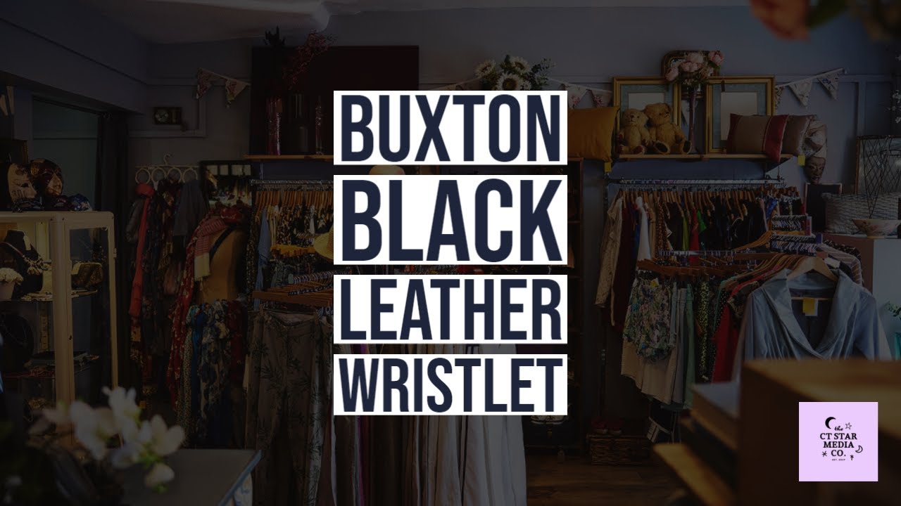 Buxton Black Leather Wristlet