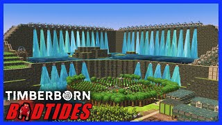 HUGE TWO TIER DAM to celebrate 100 CYCLES!  - Timberborn BADTIDES Ep 24 - Update 5  Hard Mode