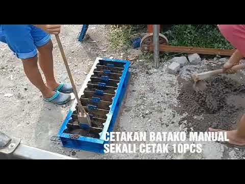 Cetakan batako manual sekali cetak 10pcs