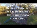 Pirate Ship playhouse handmade from re purposing old deck. Pirate Ship playhouse handmade from re purposing old deck.