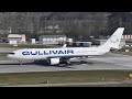 First time at Zürich-Kloten of Gullivair Airbus A330 (with live ATC)