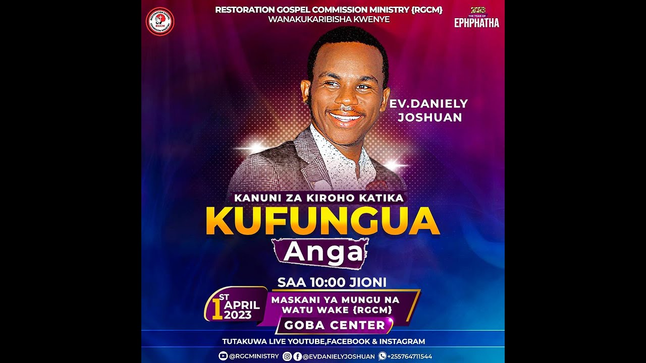 LIVE : KANUNI ZA KIROHO ZA KUFUNGUA ANGA - 01 APRIL, 2023 - EV DANIELY JOSHUAN
