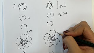 Learn Floral Henna flower perfectly /easy step by step instructions / sizes and shapes