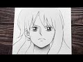 Easy anime sketch | how to draw Nami - [One Piece] | anime girl drawing step by step for beginners