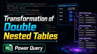 Transformation of Double Nested Tables in Power Query | Complete Tutorial #PowerQuery #NestedTables