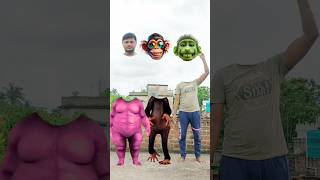 funny head matching VFX magic video monkey and fatty dog with me funny VFX magic video #shorts