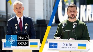 Nato Secretary General With The President Of Ukraine Volodymyr Zelenskyy In Kyiv 29 Apr 2024