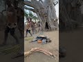 These tribals became very scared after seeing the drone.