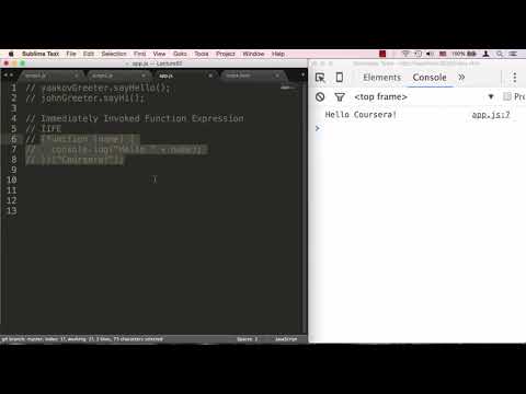 Lecture 52, Part 2  Immediately Invoked Function Expressions IIFEs