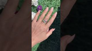 14k gold natural diamond and emerald ruby Snake ring