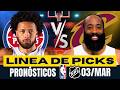 🔥🏀🏒 PRONÓSTICOS NBA Y NHL PARA HOY 03 MARZO 🤑 PARLAY GRATIS🔥