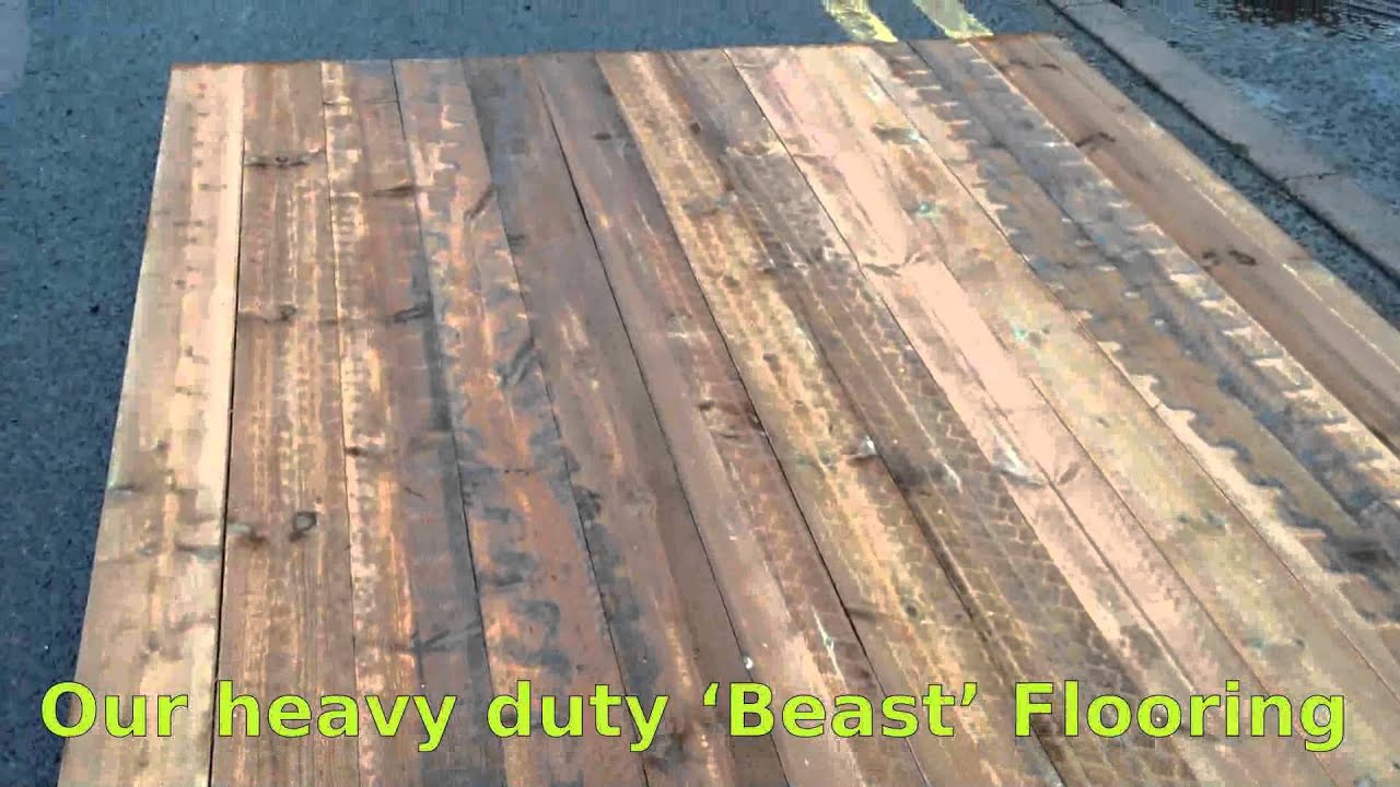 Fork Lift driving over shed flooring