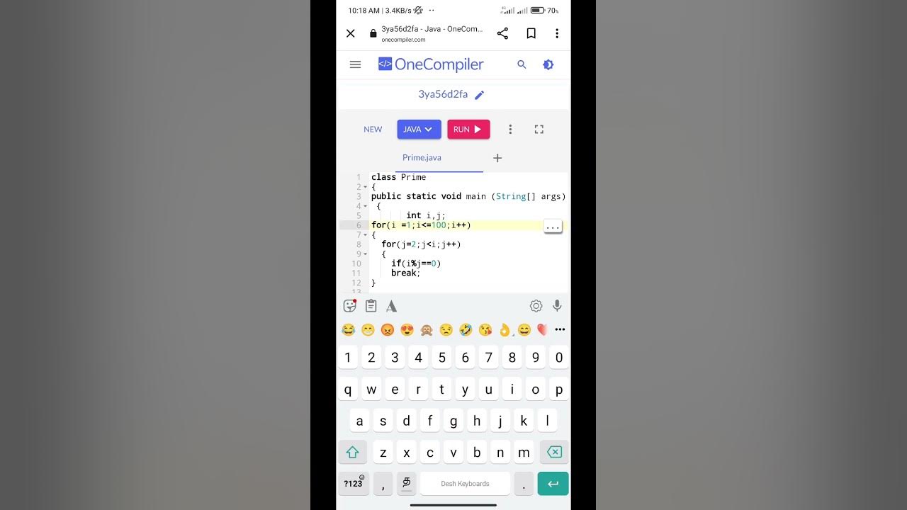 Java program to print prime number 1 to 100 - YouTube
